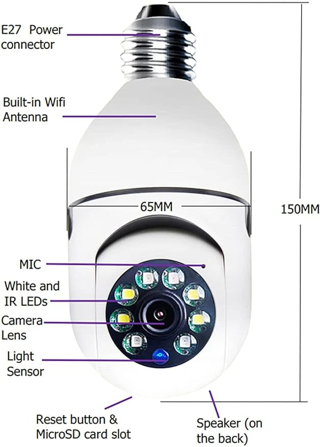 Wireless 1080P WiFi Bulb Camera