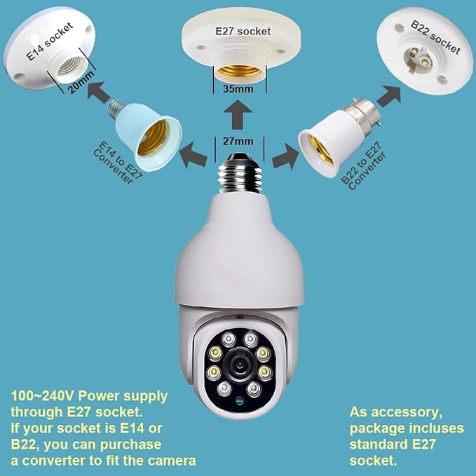 Wireless 1080P WiFi Bulb Camera